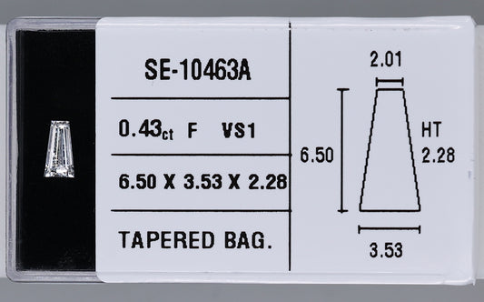 0.43 Carat Natural F VS1 Tapered baguette Diamond SE-10463A