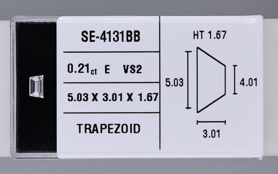 0.21 Carat Natural E VS2 Trapezoid Diamond SE-4131B
