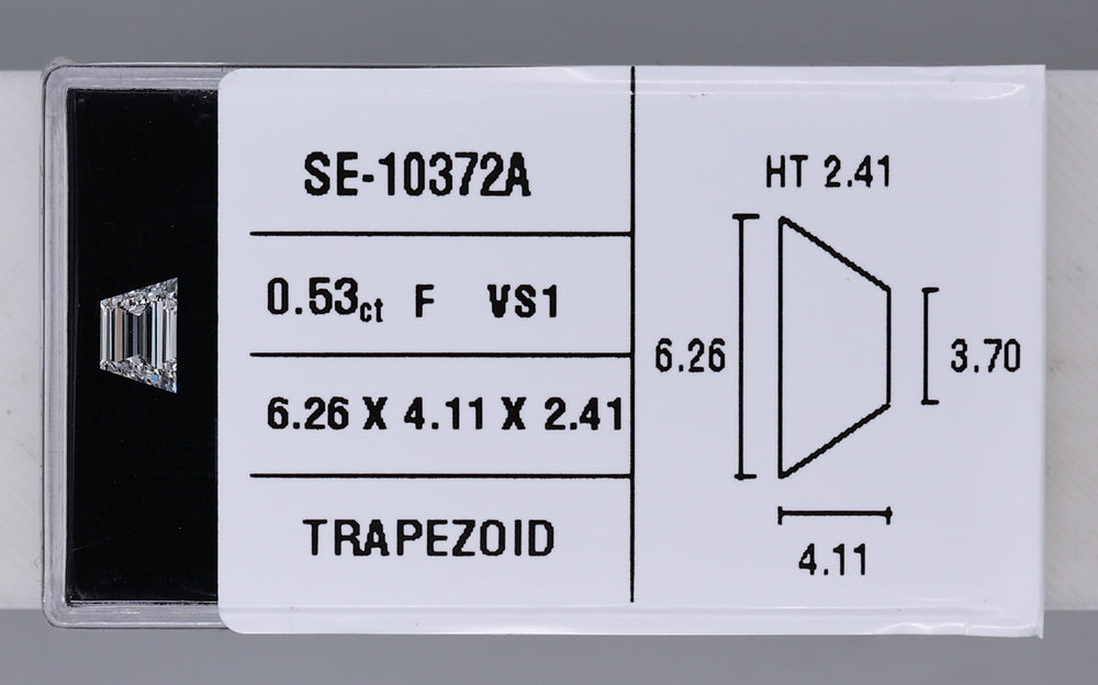0.53 Carat Natural F VS1 Trapezoid Diamond SE-10372A
