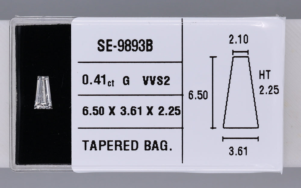 0.41 Carat Natural G VVS2 Tapered baguette Diamond SE-9893B