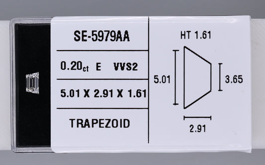 0.20 Carat Natural E VVS2 Trapezoid Diamond SE-5979AA