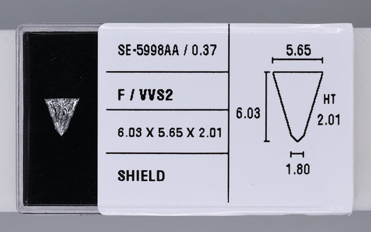 0.37 Carat Natural F VVS2 Shield Diamond SE-5998AA