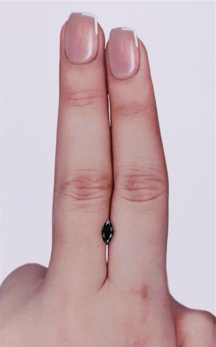 IGI 0.34 Carat Natural Fancy Black Marquise Diamond SE-9113IN