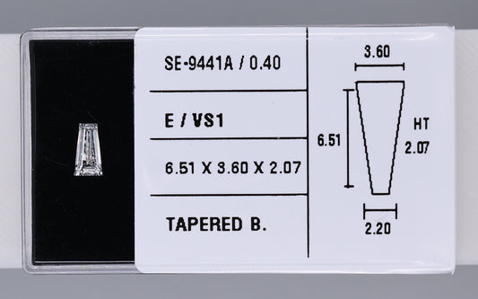 0.40 Carat Natural E VS1 Tapered baguette Diamond SE-9441A
