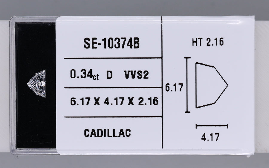 0.34 Carat Natural D VVS2 Trapezoid Diamond SE-10374B