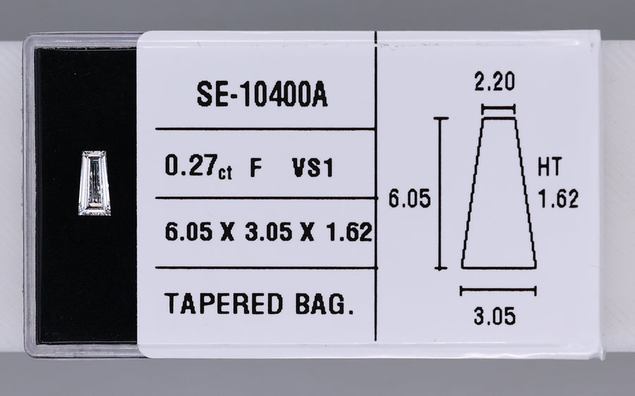0.27 Carat Natural F VS1 Tapered baguette Diamond SE-10400A