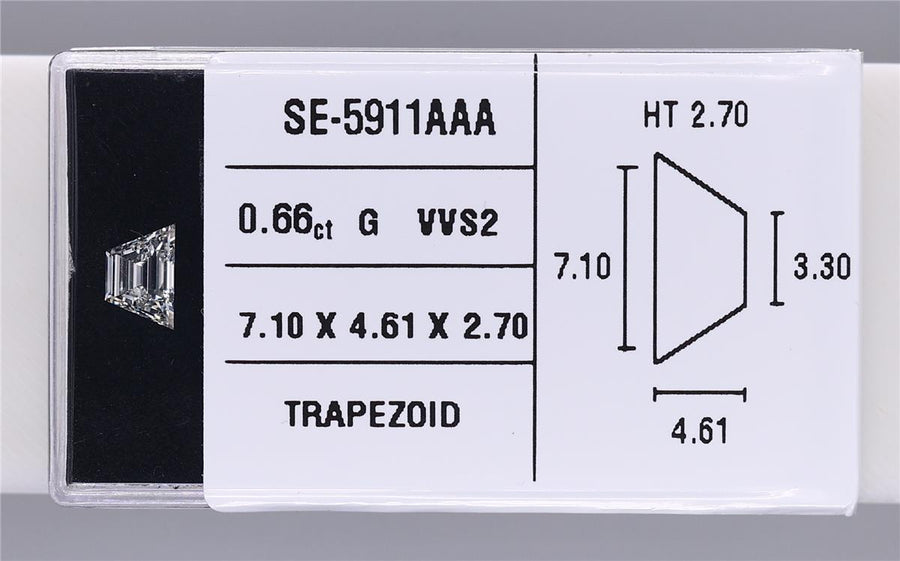 1.27 Carat Natural G VVS2 Trapezoid Diamond SE-5911AAAA
