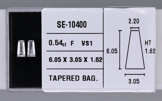 0.54 Carat Natural F VS1 Tapered baguette Diamond SE-10400