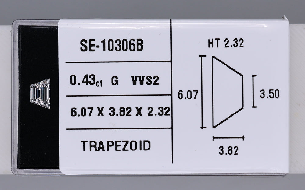 0.43 Carat Natural G VVS2 Trapezoid Diamond SE-10306B