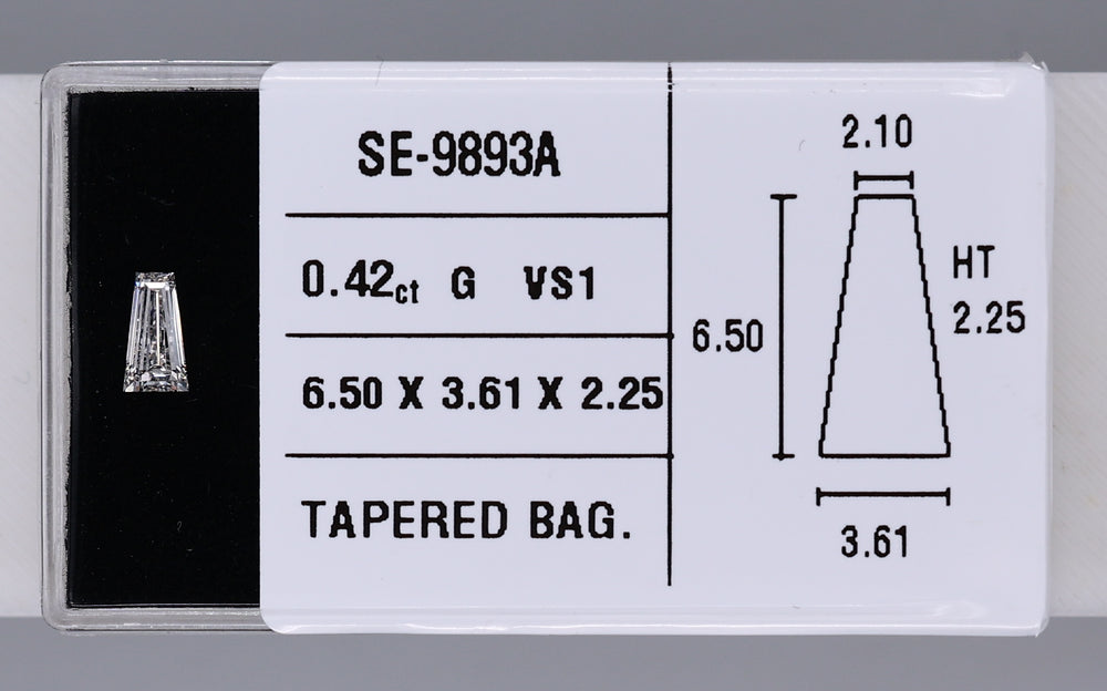 0.42 Carat Natural G VS1 Tapered baguette Diamond SE-9893A