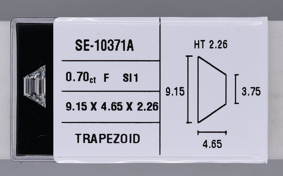 0.70 Carat Natural F SI1 Trapezoid Diamond SE-10371A