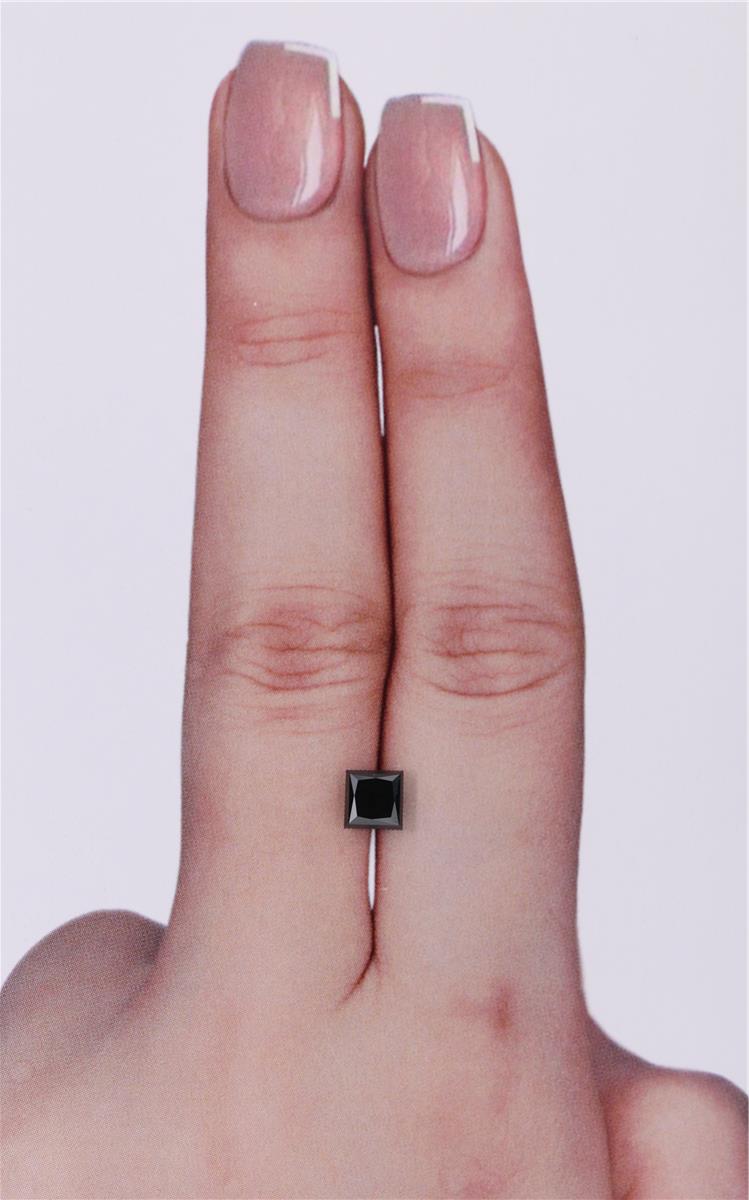 GIA 0.74 Carat Natural Fancy Black Princess Diamond SE-9112GN