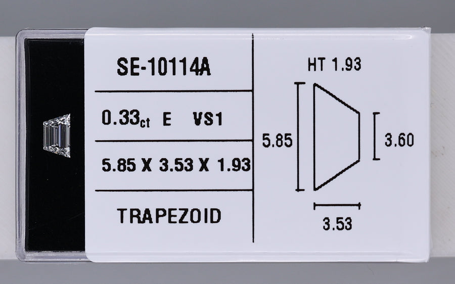 0.33 Carat Natural E VS1 Trapezoid Diamond SE-10114A