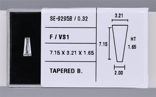 0.32 Carat Natural F VS1 Tapered baguette Diamond SE-9295B