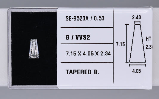 0.53 Carat Natural G VVS2 Tapered baguette Diamond SE-9523A