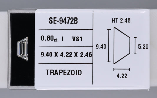 0.80 Carat Natural I VS1 Trapezoid Diamond SE-9472B