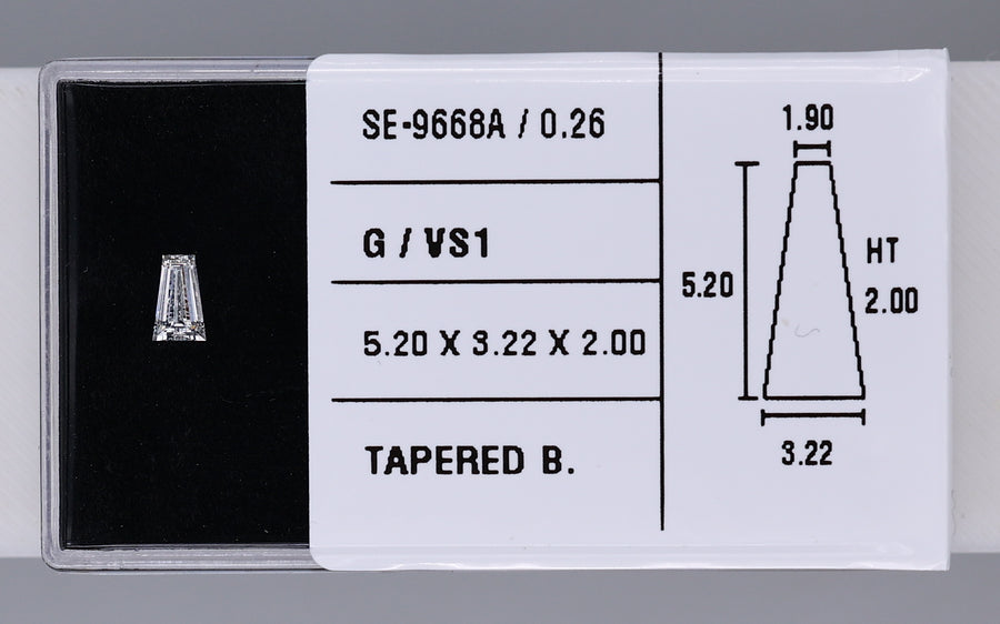 0.26 Carat Natural G VS1 Tapered baguette Diamond SE-9668A