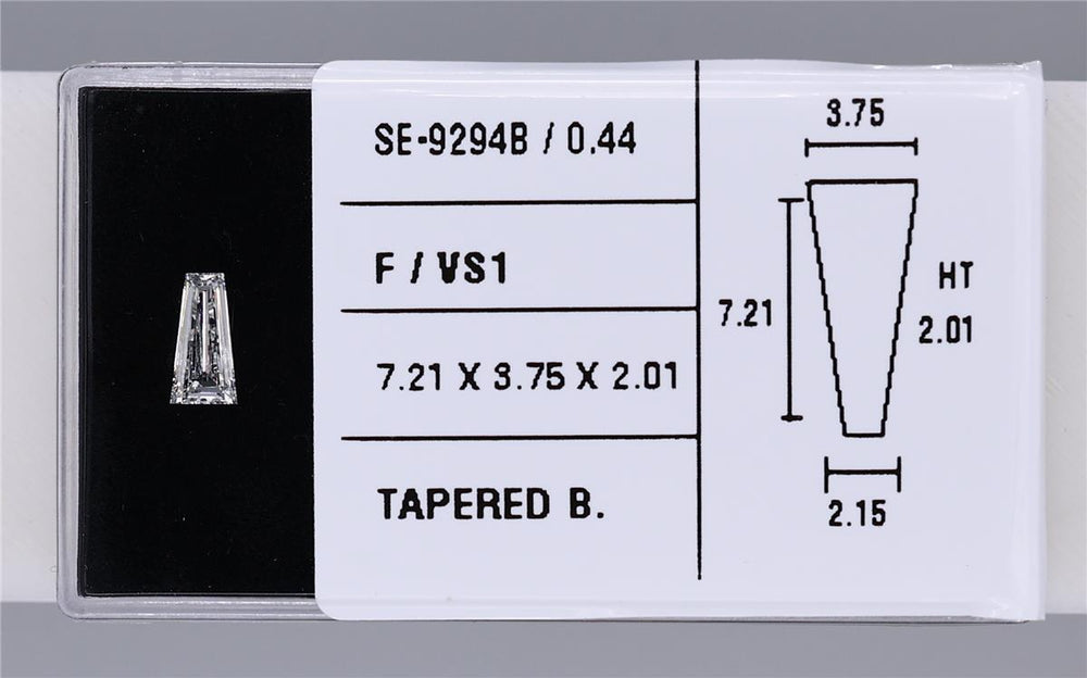 0.44 Carat Natural F VS1 Tapered baguette Diamond SE-9294B