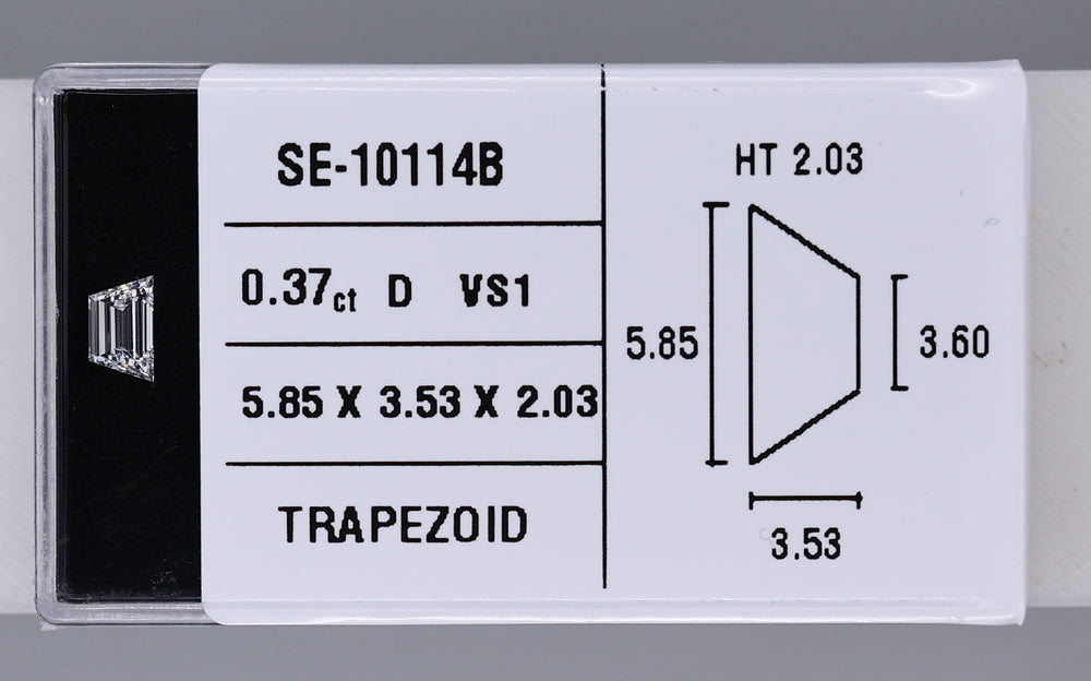 0.37 Carat Natural D VS1 Trapezoid Diamond SE-10114B