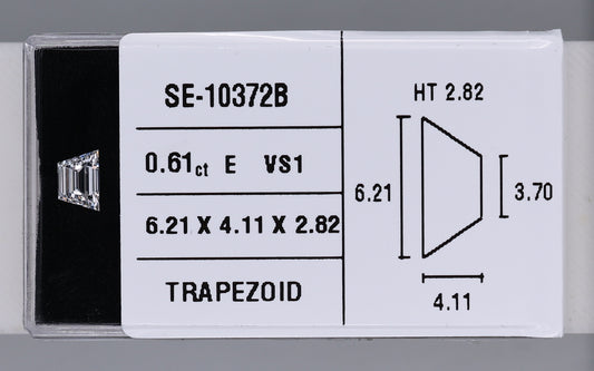 0.61 Carat Natural E VS1 Trapezoid Diamond SE-10372B