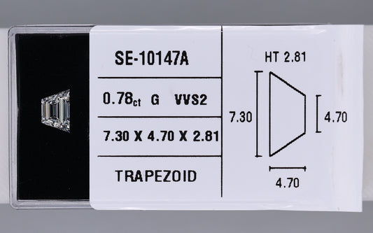 0.78 Carat Natural G VVS2 Trapezoid Diamond SE-10147A