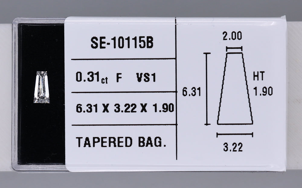 0.31 Carat Natural F VS1 Tapered baguette Diamond SE-10115B