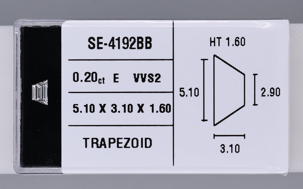 0.20 Carat Natural E VVS2 Trapezoid Diamond SE-4192BB