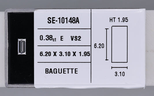 0.38 Carat Natural E VS2 Baguette Diamond SE-10148A