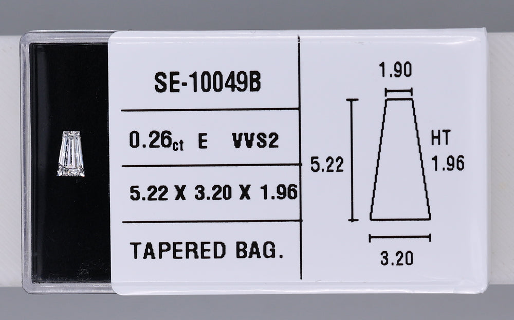 0.26 Carat Natural E VVS2 Tapered baguette Diamond SE-10049B