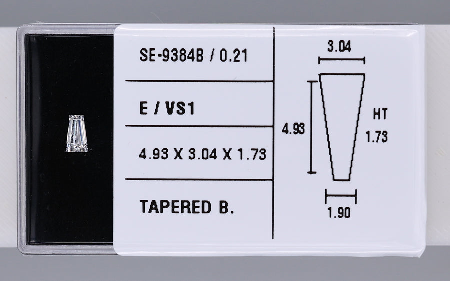 0.21 Carat Natural E VS1 Tapered baguette Diamond SE-9384B
