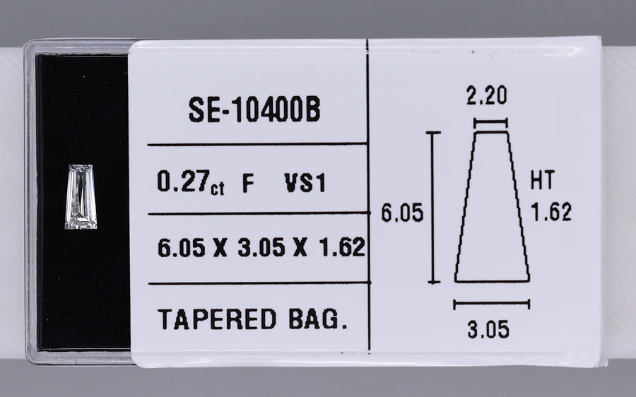 0.27 Carat Natural F VS1 Tapered baguette Diamond SE-10400B