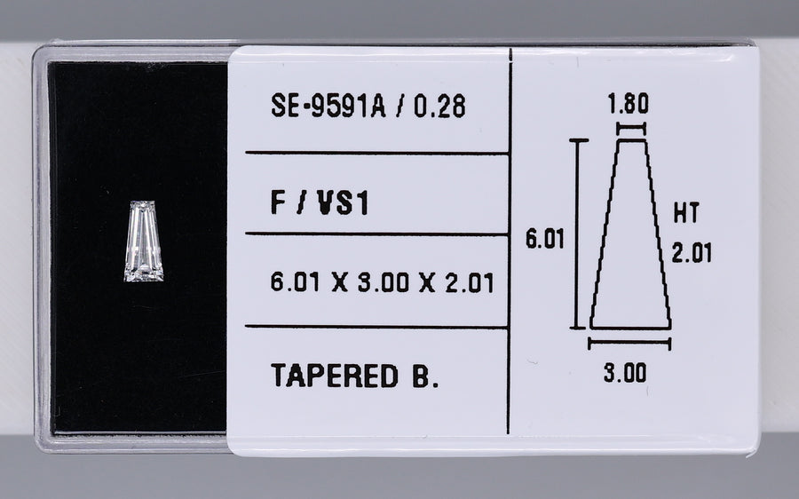 0.28 Carat Natural F VS1 Tapered baguette Diamond SE-9591A