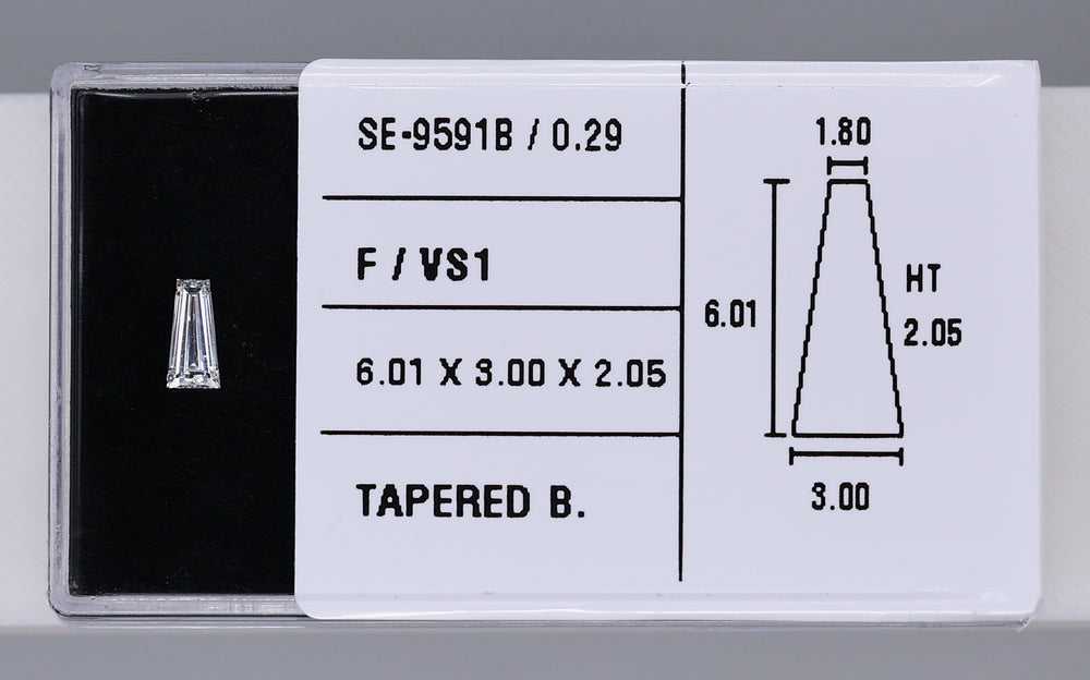 0.29 Carat Natural F VS1 Tapered baguette Diamond SE-9591B