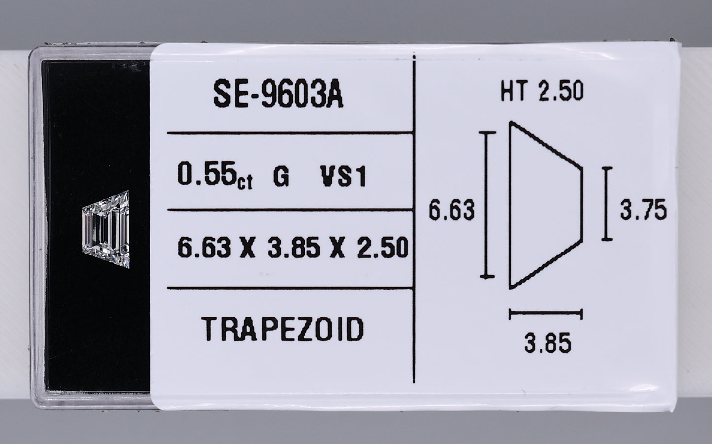 0.55 Carat Natural G VS1 Trapezoid Diamond SE-9603A