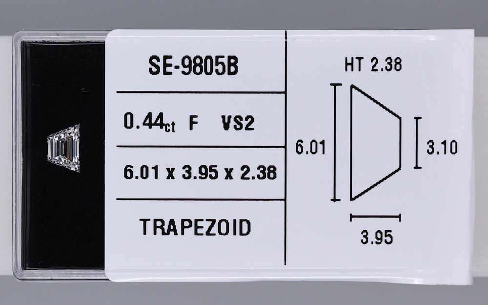 0.44 Carat Natural F VS2 Trapezoid Diamond SE-9805B