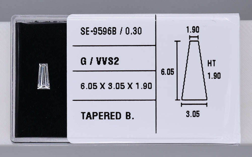 0.30 Carat Natural G VVS2 Tapered baguette Diamond SE-9596B