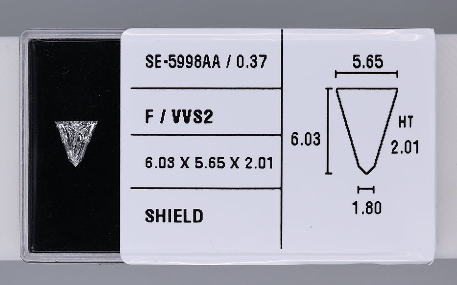 0.37 Carat Natural F VVS2 Shield Diamond SE-5998AA