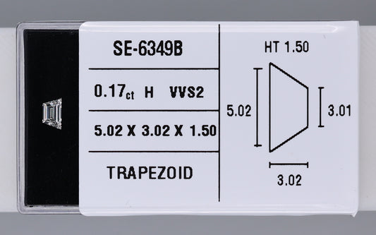 0.17 Carat Natural H VVS2 Trapezoid Diamond SE-6349BBB