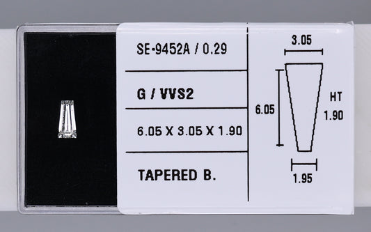 0.29 Carat Natural G VVS2 Tapered baguette Diamond SE-9452A