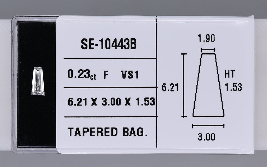 0.23 Carat Natural F VS1 Tapered baguette Diamond SE-10443B