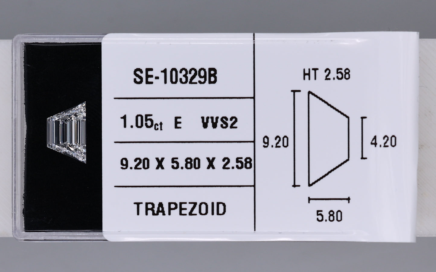 1.05 Carat Natural E VVS2 Trapezoid Diamond SE-10329B