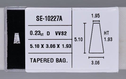 0.23 Carat Natural D VVS2 Tapered baguette Diamond SE-10227A