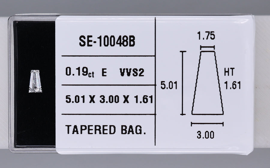 0.19 Carat Natural E VVS2 Tapered baguette Diamond SE-10048B