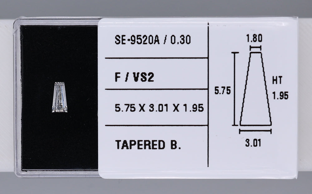 0.30 Carat Natural F VS2 Tapered baguette Diamond SE-9520A