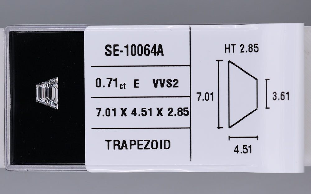 0.71 Carat Natural E VVS2 Trapezoid Diamond SE-10064A