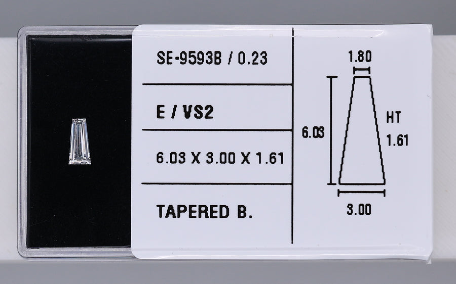 0.23 Carat Natural E VS2 Tapered baguette Diamond SE-9593B
