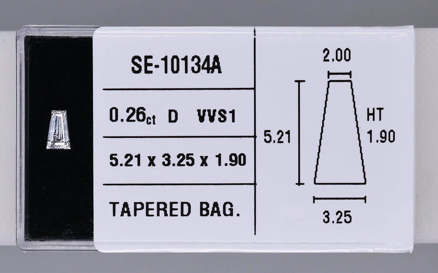 0.26 Carat Natural D VVS1 Tapered baguette Diamond SE-10134A