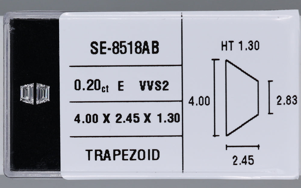 0.20 Carat Natural E VVS2 Trapezoid Diamond SE-8518AB