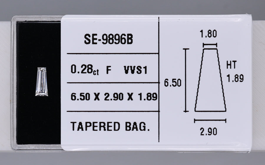 0.28 Carat Natural G VVS1 Tapered baguette Diamond SE-9896B