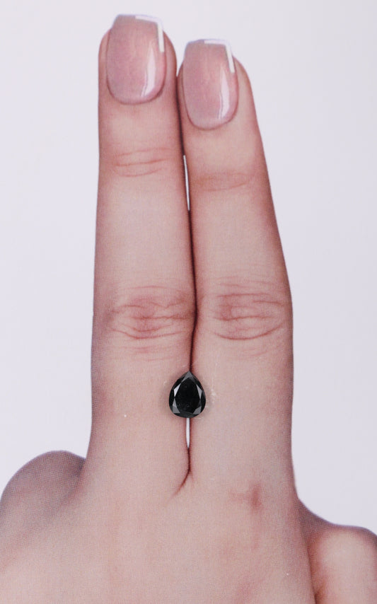 0.96 Carat Natural Fancy Black Pear Diamond SE-10033